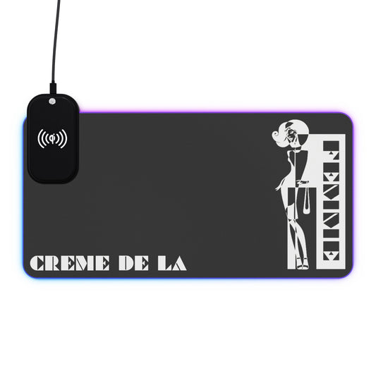 CRÈME DE LA FEMME LED Desk Mat | Black | 15W Wireless Charger | RGB Gaming Mousepad | CTEKDESIGNS