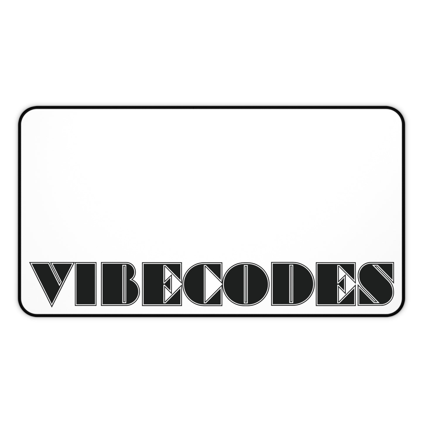 VIBECODES White Desk Mat | Bold Geometric Typography | CTEKDESIGNS