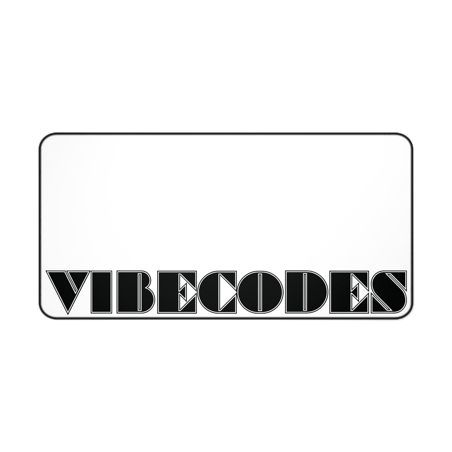 VIBECODES White Desk Mat | Bold Geometric Typography | CTEKDESIGNS