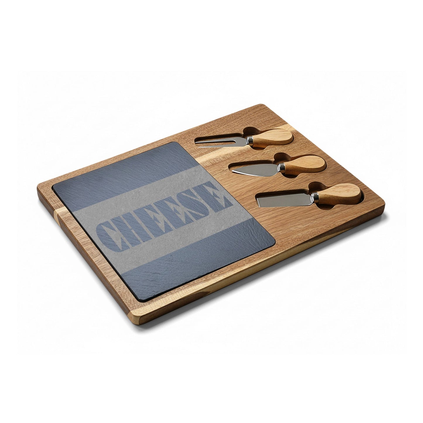 CHEESE Slate & Wood Charcuterie Board | Geometric Typography | Modern Kitchen Gift | CTEKDESIGNS