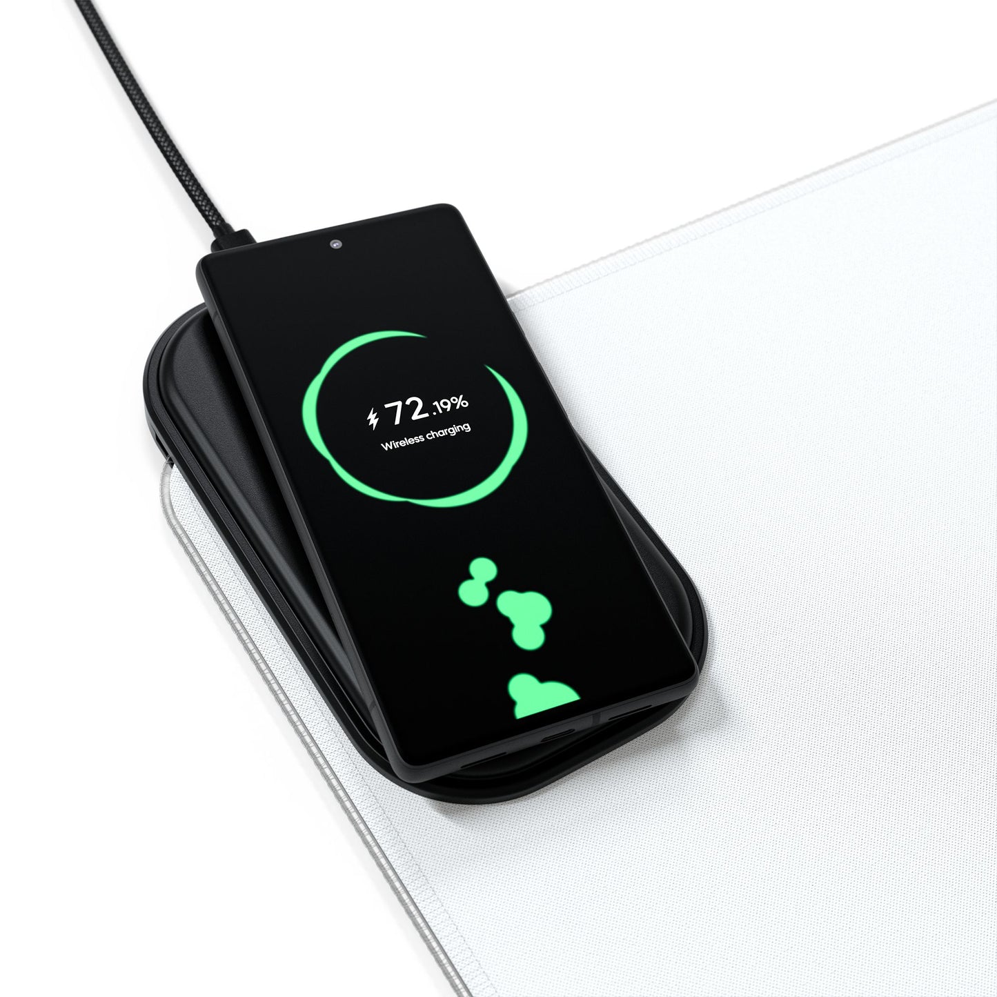 VIBECODES White LED Desk Mat | Wireless Charging | RGB Gaming Mousepad | CTEKDESIGNS