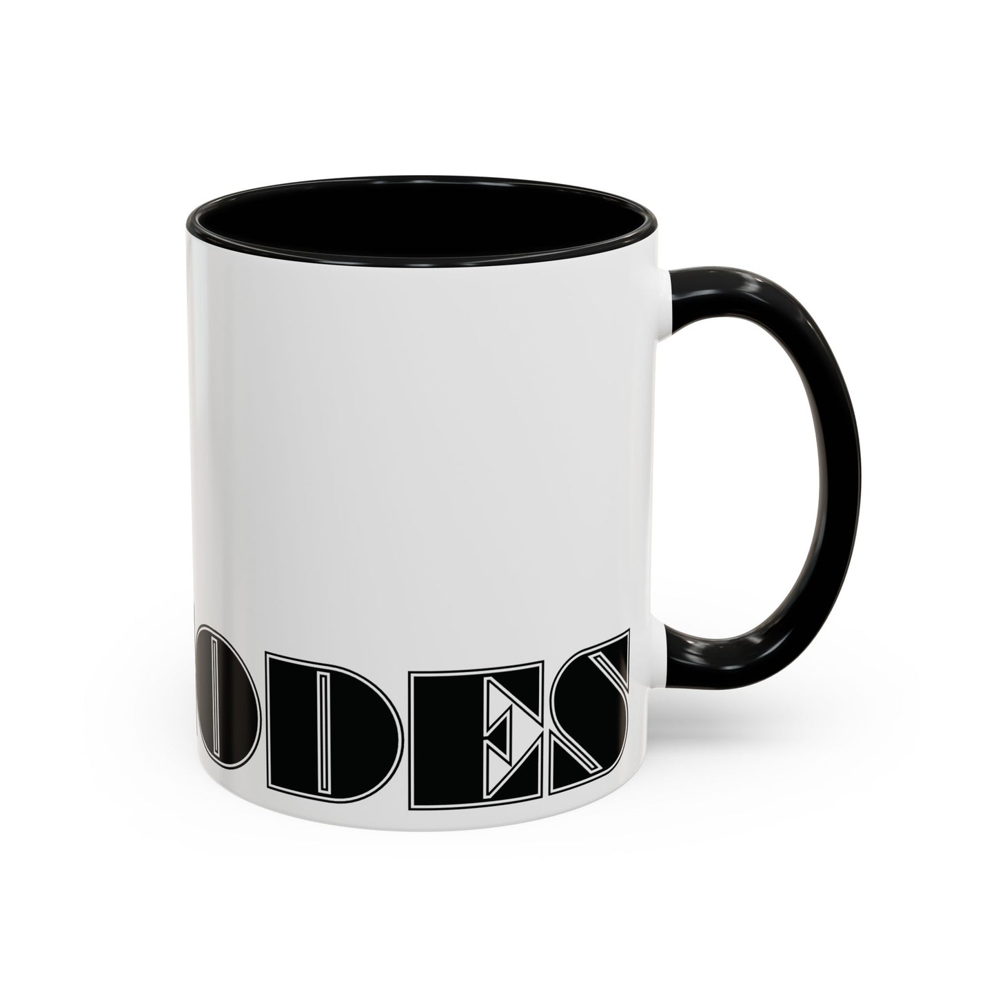 VIBECODES Mug | White & Black Two-Tone | Bold Geometric Design | CTEKDESIGNS