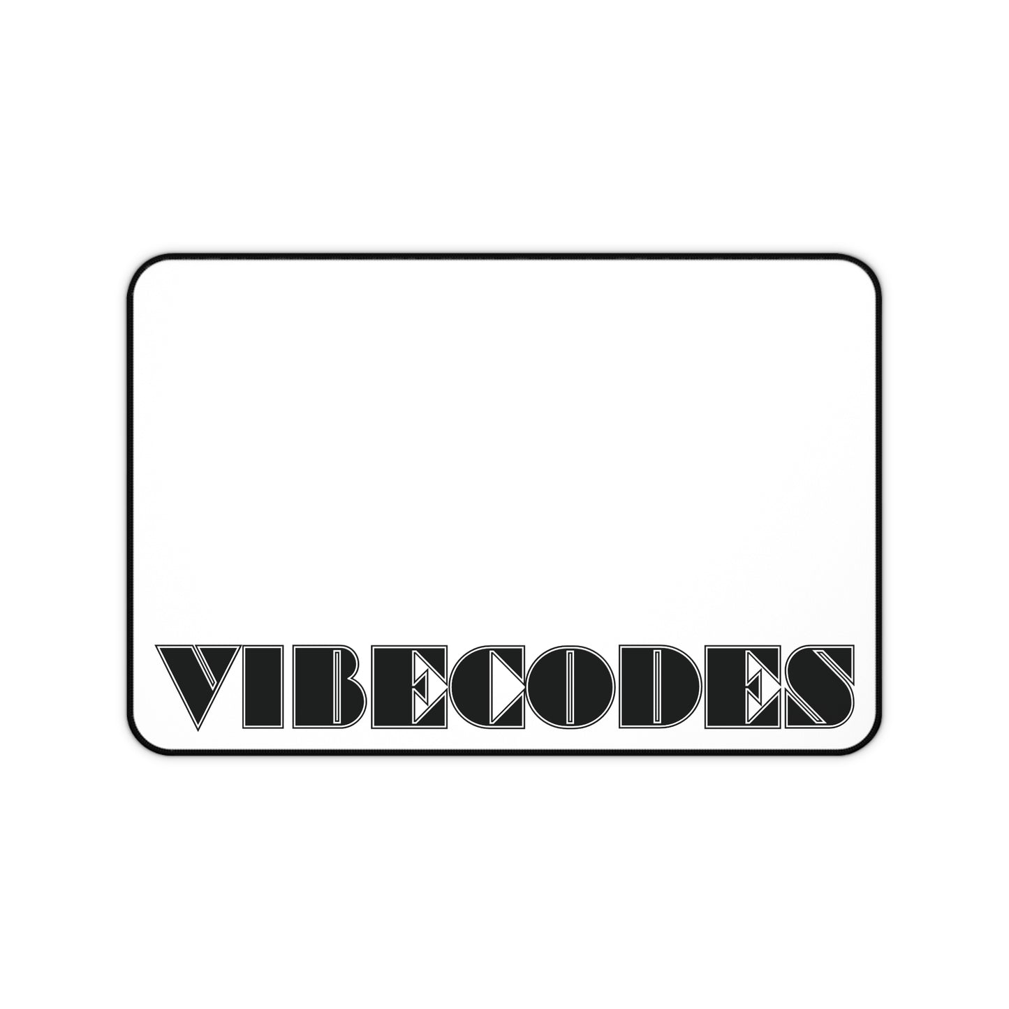 VIBECODES White Desk Mat | Bold Geometric Typography | CTEKDESIGNS