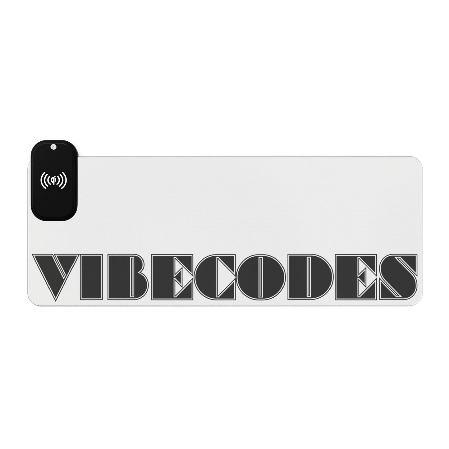 VIBECODES White LED Desk Mat | Wireless Charging | RGB Gaming Mousepad | CTEKDESIGNS