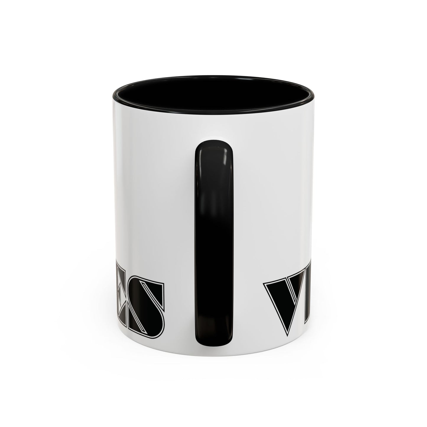 VIBECODES Mug | White & Black Two-Tone | Bold Geometric Design | CTEKDESIGNS