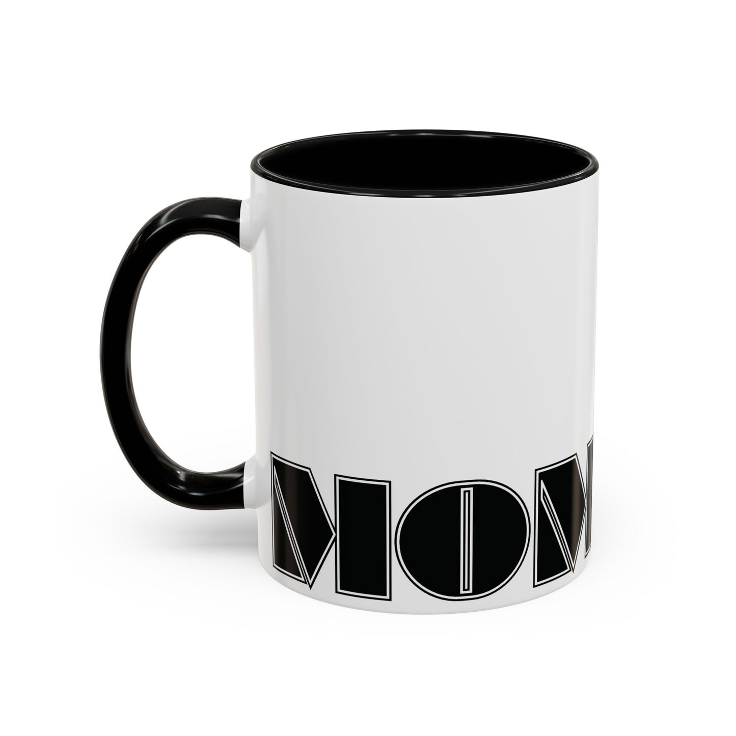 MOM Mug | White & Black Two-Tone | Bold Geometric Typography | CTEKDESIGNS