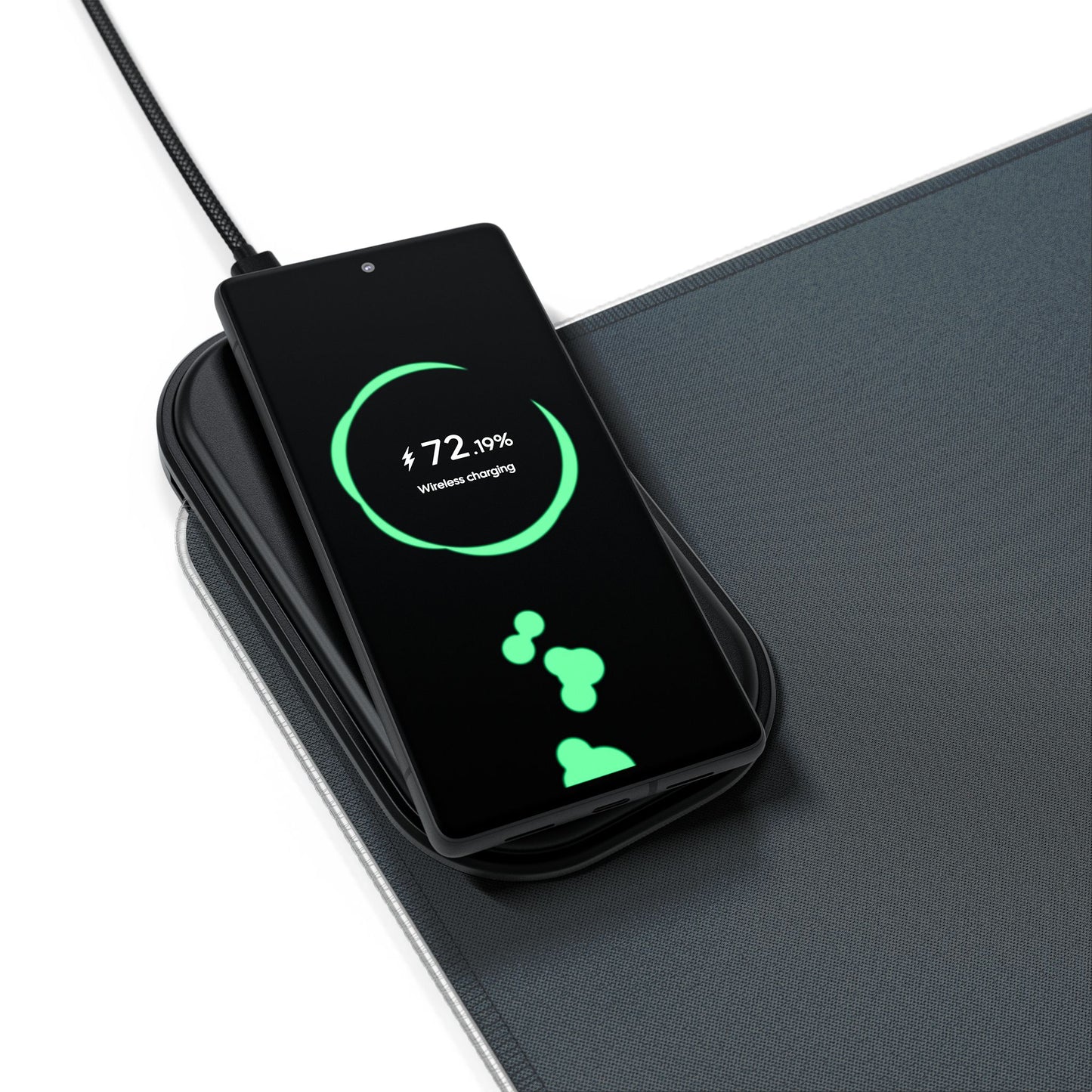 VIBECODES Black LED Desk Mat | Wireless Charging | RGB Gaming Mousepad | CTEKDESIGNS