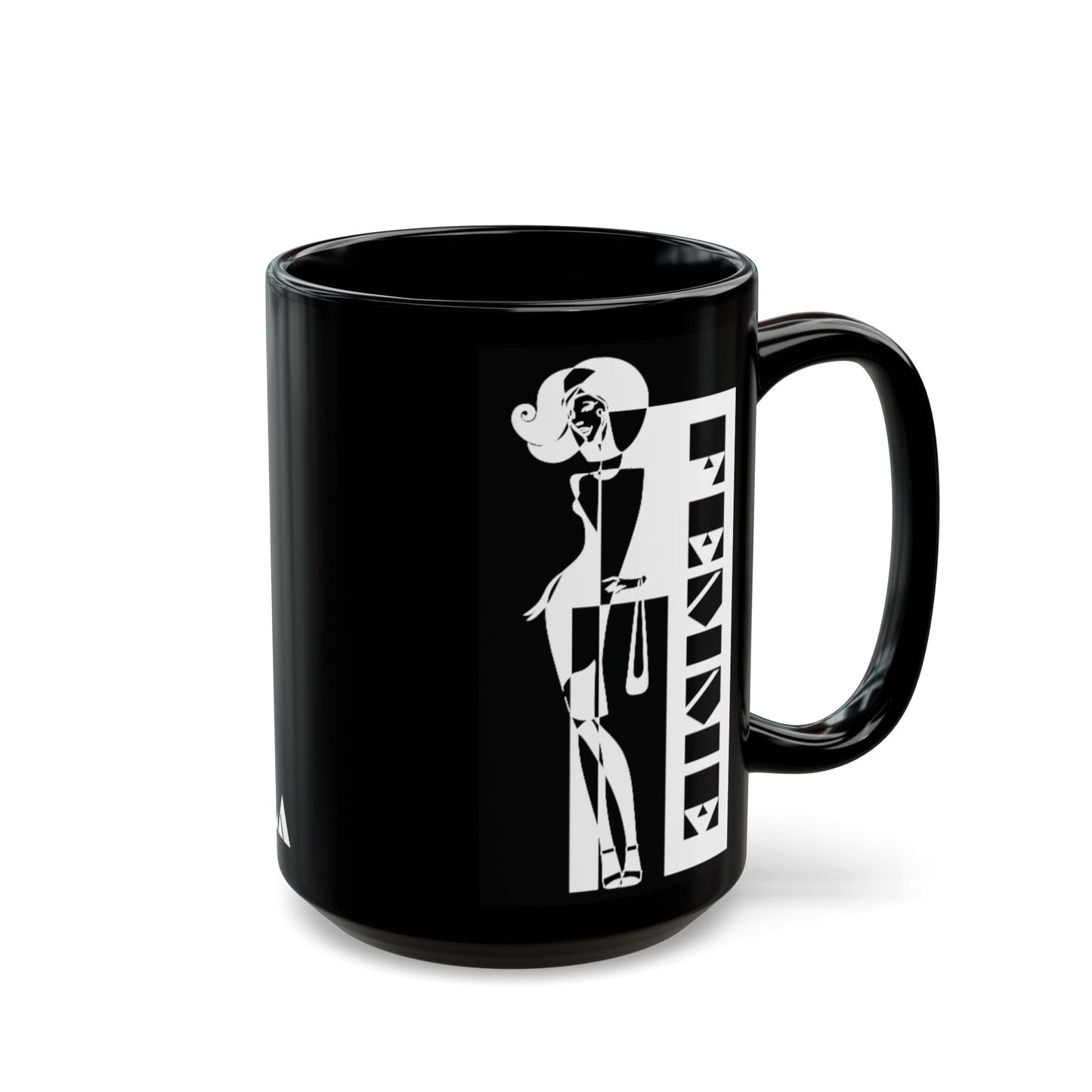 CRÈME DE LA FEMME Mug | Black Ceramic Coffee Cup | Bold Geometric Art | CTEKDESIGNS