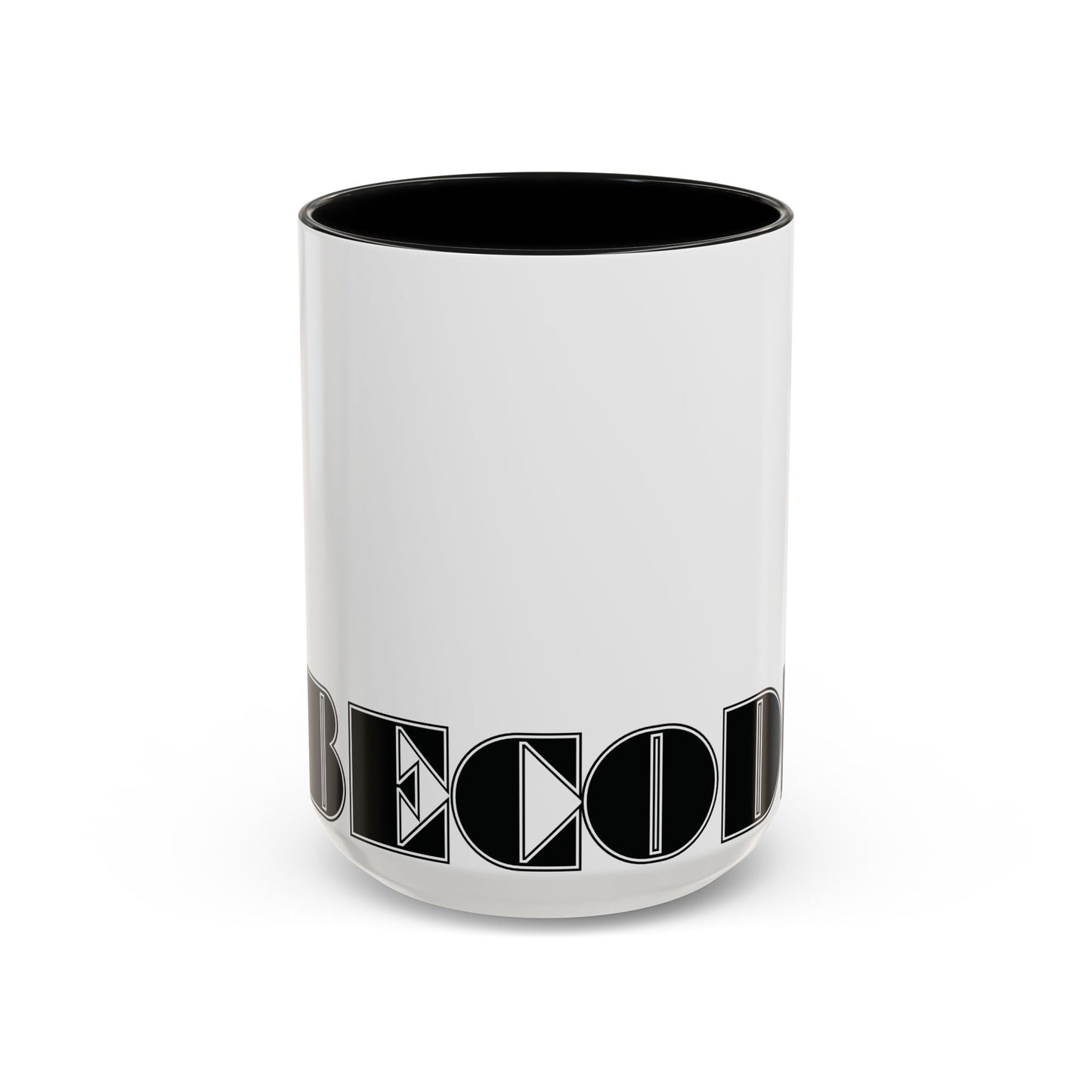 VIBECODES Mug | White & Black Two-Tone | Bold Geometric Design | CTEKDESIGNS