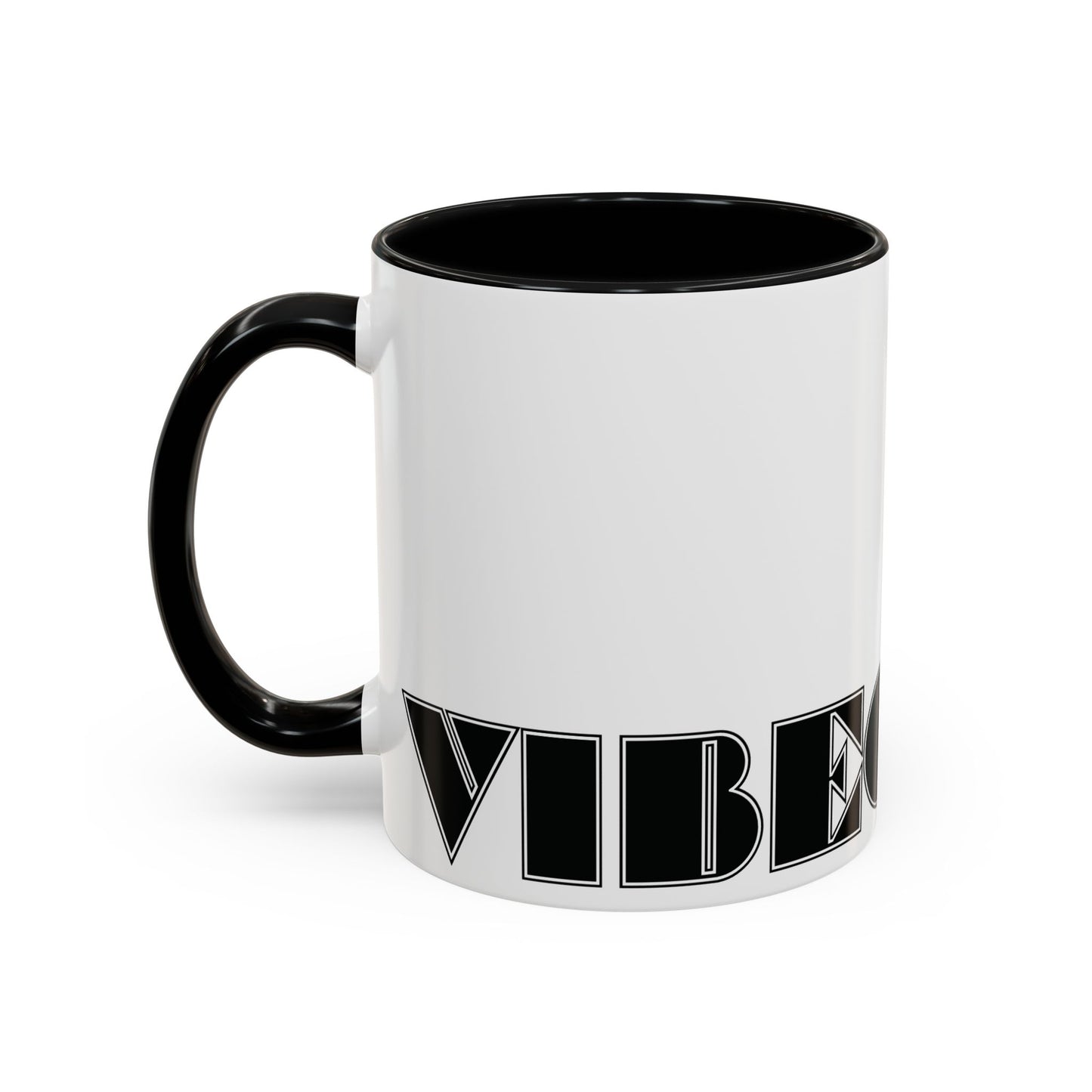VIBECODES Mug | White & Black Two-Tone | Bold Geometric Design | CTEKDESIGNS