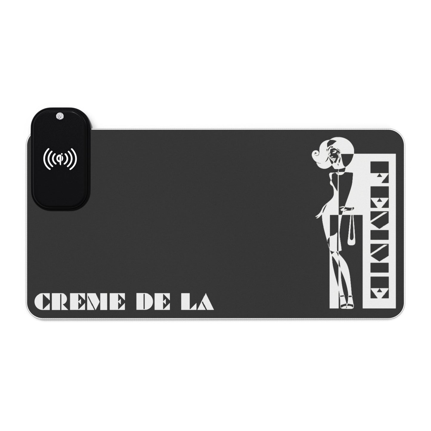 CRÈME DE LA FEMME LED Desk Mat | Black | 15W Wireless Charger | RGB Gaming Mousepad | CTEKDESIGNS