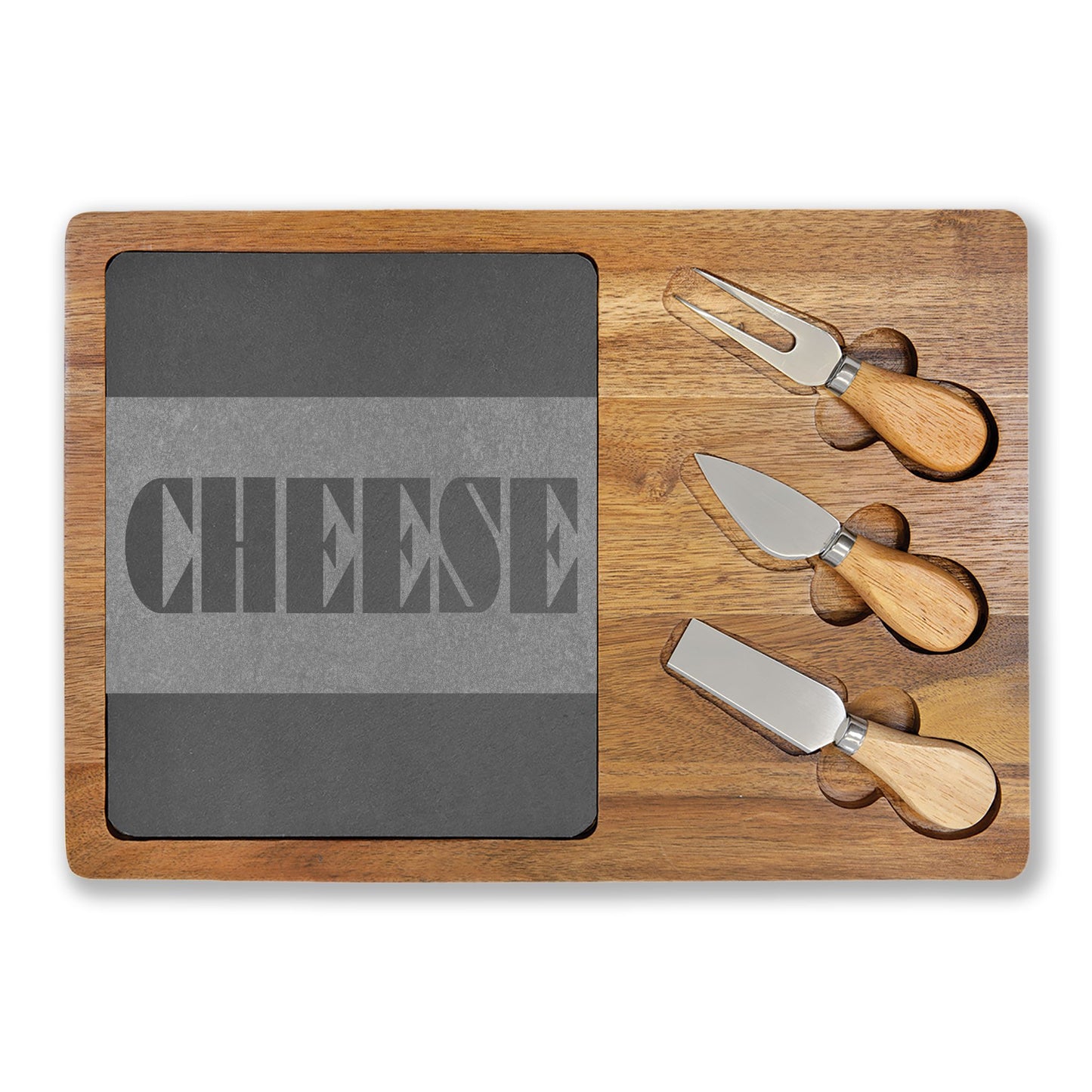 CHEESE Slate & Wood Charcuterie Board | Geometric Typography | Modern Kitchen Gift | CTEKDESIGNS
