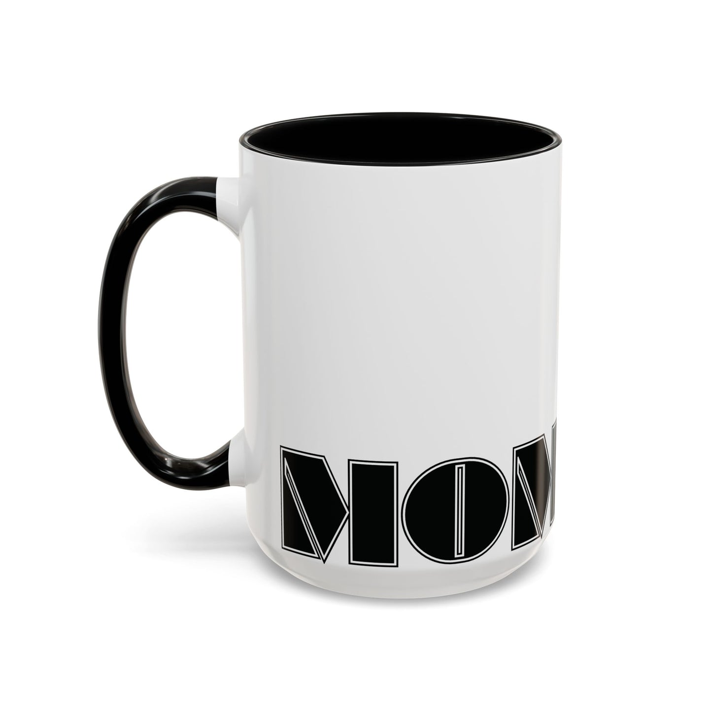 MOM Mug | White & Black Two-Tone | Bold Geometric Typography | CTEKDESIGNS