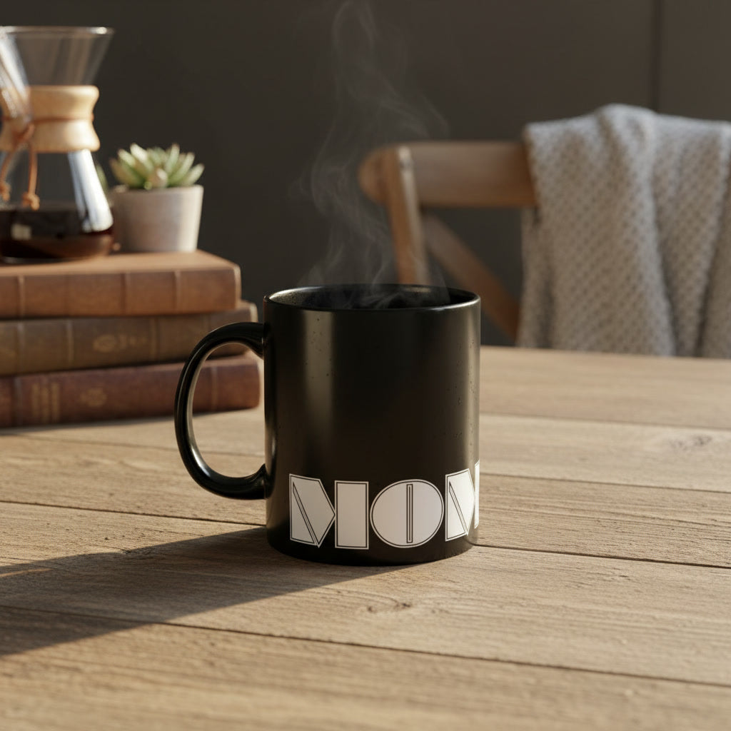 MOM Mug | Black | Bold Geometric Typography | CTEKDESIGNS
