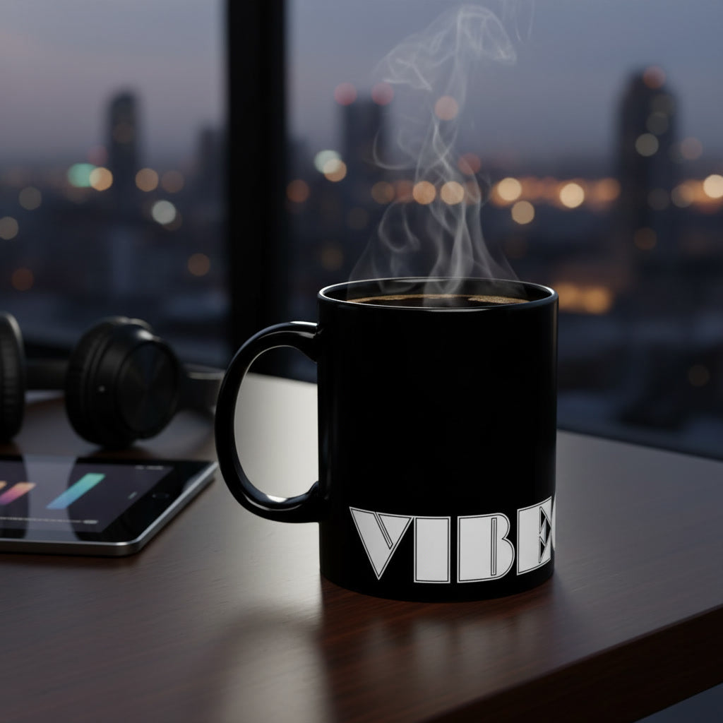 VIBECODES Black Statement Mug | Bold Geometric Design | CTEKDESIGNS
